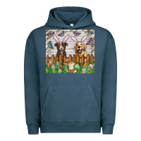 Pigment Midnight Navy Easter Dog Urban Hoodie - CowhideDigitalArt