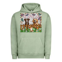 Pigment Oil Green Easter Dog Urban Hoodie - CowhideDigitalArt
