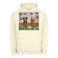 Pigment Pistachio Easter Dog Urban Hoodie - CowhideDigitalArt