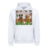 White Easter Dog Urban Hoodie - CowhideDigitalArt