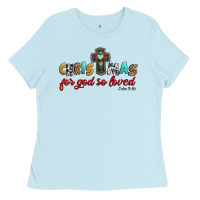 Baby Blue christmas for god so loved john 3 16 Ladies Tee - Jasminsmagicworld