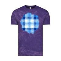 Cloud Purple Winter Tartan Patch Vintage Tee - BundleAndBundleShop