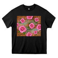 Black Western Pink Roses Heavy Core Tee - LillyAllenDesigns