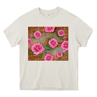 Cream Western Pink Roses Heavy Core Tee - LillyAllenDesigns
