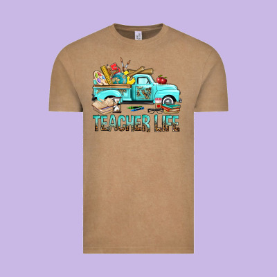 Teacher Life With Truck Vintage Tee Designed By Bundleandbundleshop
