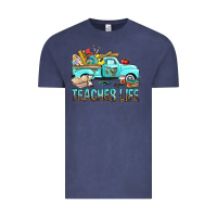 Vintage Denim Teacher Life With Truck Vintage Tee - BundleAndBundleShop