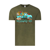 Vintage Olive Teacher Life With Truck Vintage Tee - BundleAndBundleShop