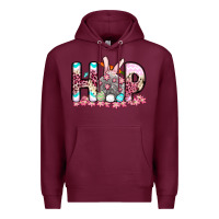 Burgundy Easter Day Hop bunny Premium Hoodie - OliviaCreatesArt