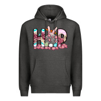 Charcoal Heather Easter Day Hop bunny Premium Hoodie - OliviaCreatesArt