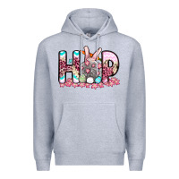 Heather Grey Easter Day Hop bunny Premium Hoodie - OliviaCreatesArt