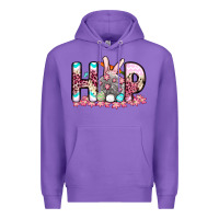 Purple Easter Day Hop bunny Premium Hoodie - OliviaCreatesArt