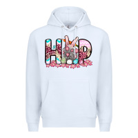 White Easter Day Hop bunny Premium Hoodie - OliviaCreatesArt