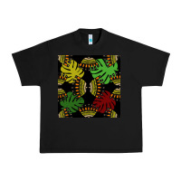 Black african and leaf seamless pattern Urban Heavy Tee - BundleAndBundleShop