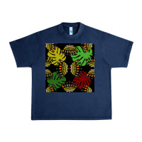 Navy african and leaf seamless pattern Urban Heavy Tee - BundleAndBundleShop