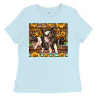 Baby Blue Western Cute Hampshire Pigs Ladies Tee - LillyAllenDesigns