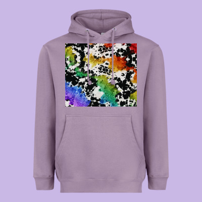 Rainbow Pride Cowhide Tumbler Heavyweight Hoodie Designed By Fadigitalartstudio