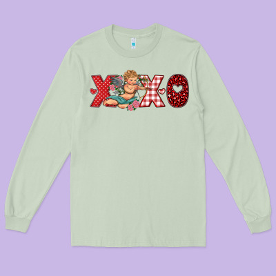 Xoxo Cupid Long Sleeve Tee Designed By Ranaportraitstore