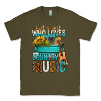 Army Green Just A Girl Who Loves Country Music Classic Tee - BundleAndBundleShop