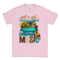 Bubblegum Pink Just A Girl Who Loves Country Music Classic Tee - BundleAndBundleShop