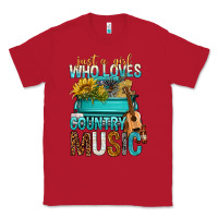 Red Just A Girl Who Loves Country Music Classic Tee - BundleAndBundleShop