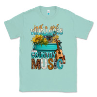 Seafoam Just A Girl Who Loves Country Music Classic Tee - BundleAndBundleShop