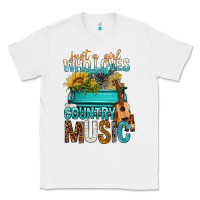 White Just A Girl Who Loves Country Music Classic Tee - BundleAndBundleShop
