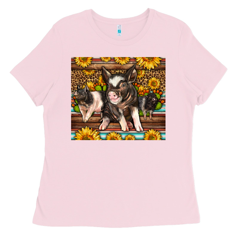 Western Cute Hampshire Pigs Ladies Tee by LillyAllenDesigns | Teevron