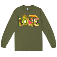 Army Green love kiwi Long Sleeve Tee - RanaPortraitStore