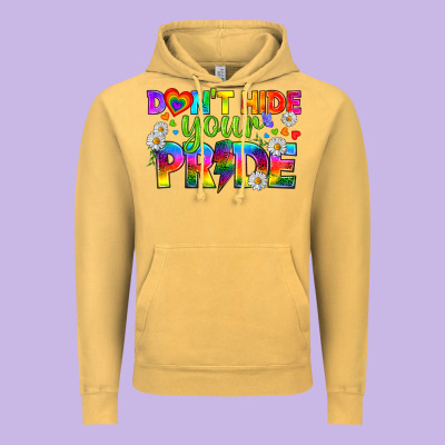 Lgbtq+ Don't Hide Your Pride Vintage Hoodie Designed By Bundleandbundleshop