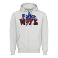 Dove Grey police wife with lightning bolt Zipper Hoodie - CowGirlArtShop