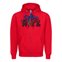 Red police wife with lightning bolt Zipper Hoodie - CowGirlArtShop