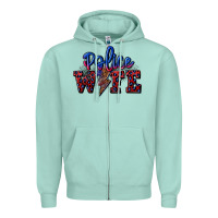 Seafoam police wife with lightning bolt Zipper Hoodie - CowGirlArtShop