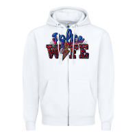 White police wife with lightning bolt Zipper Hoodie - CowGirlArtShop