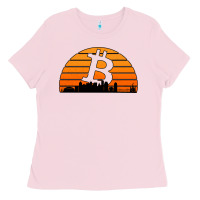 Bubblegum Pink bitcoin new orleans retro sunset Ladies Tee - Jasminsmagicworld