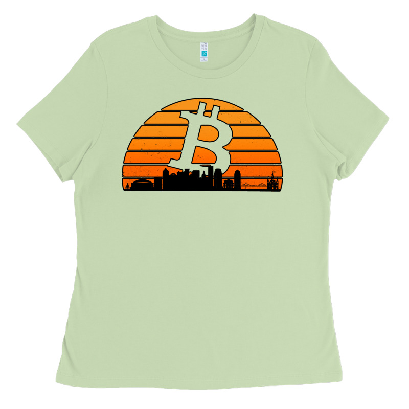 Bitcoin New Orleans Retro Sunset Ladies Tee by Jasminsmagicworld | Teevron