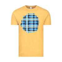 Vintage Mustard Winter Tartan Patch Vintage Tee - BundleAndBundleShop