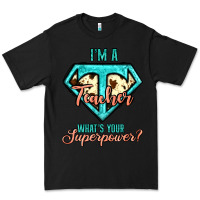 Black i'm a teacher what's your superpower cowhide Premium Tee - Jasminsmagicworld