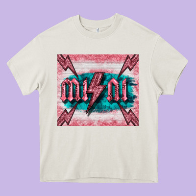 Western Mini Pink Glitter Heavy Core Tee Designed By Barkaloodesign
