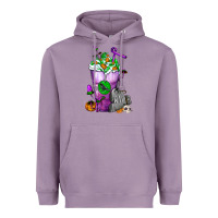 Lavender Halloween Cold Drink Frappe With Tombstone Heavyweight Hoodie - FaDigitalArtStudio
