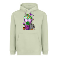 Matcha Halloween Cold Drink Frappe With Tombstone Heavyweight Hoodie - FaDigitalArtStudio