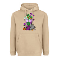 Mushroom Halloween Cold Drink Frappe With Tombstone Heavyweight Hoodie - FaDigitalArtStudio