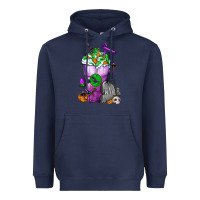 Navy Halloween Cold Drink Frappe With Tombstone Heavyweight Hoodie - FaDigitalArtStudio