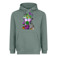 Sage Halloween Cold Drink Frappe With Tombstone Heavyweight Hoodie - FaDigitalArtStudio