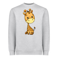 Heather Grey giraffe Heavyweight Sweatshirt - texasbilliewilder