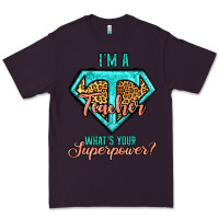Plum i'm a teacher what's your superpower leopard Premium Tee - Jasminsmagicworld