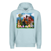 Blue Mist Farm animals 20oz Premium Hoodie - OliviaCreatesArt