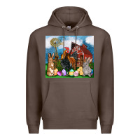 Coffee Farm animals 20oz Premium Hoodie - OliviaCreatesArt