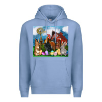 Colony Blue Farm animals 20oz Premium Hoodie - OliviaCreatesArt