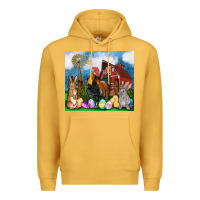 Mustard Farm animals 20oz Premium Hoodie - OliviaCreatesArt