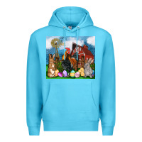 Ocean Blue Farm animals 20oz Premium Hoodie - OliviaCreatesArt